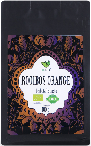 EcoBlik Herbata ekologiczna liściasta ROOIBOS Orange 100 g - Aliness