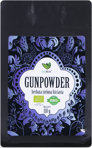 EcoBlik Herbata ekologiczna zielona liściasta Gunpowder 110 g - Aliness