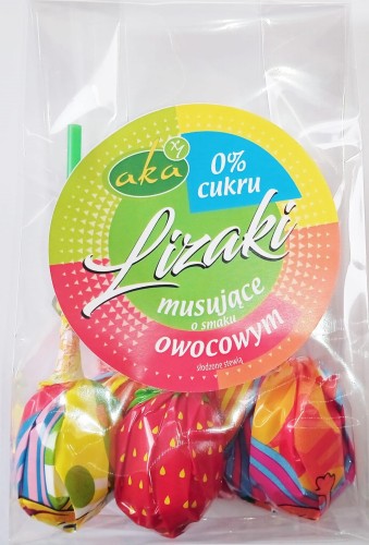 Lizaki owocowe musujące bez cukru (mix 5 szt. ) 5 x 13 g - Aka