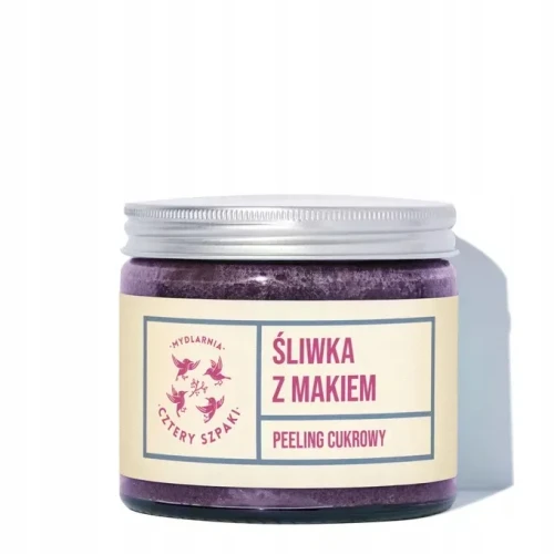 Peeling cukrowy do ciała Śliwka z Makiem 250 ml - Cztery Szpaki