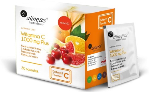 Witamina C 1000 mg PLUS (bioflawonoidy, rutyna, acerola) - 30 saszetek - Aliness