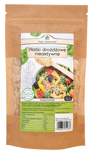 Płatki drożdżowe nieaktywne bezglutenowe 150 g - Pięć Przemian