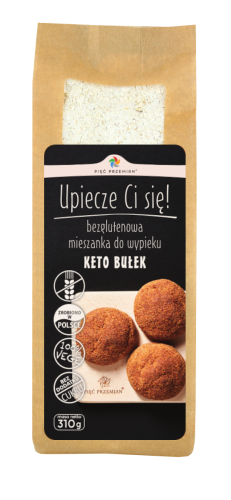 Mieszanka do wypieku bułek KETO bezglutenowa 310 g - Pięć Przemian