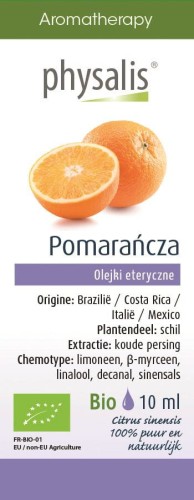 Olejek eteryczny Pomarańcza Chińska Sinaasappel EKO 10 ml - Physalis