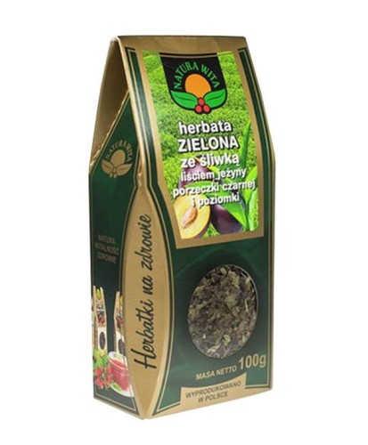 Herbata zielona ze śliwką, liściem jeżyny, porzeczki i poziomki 100 g - Natura Wita