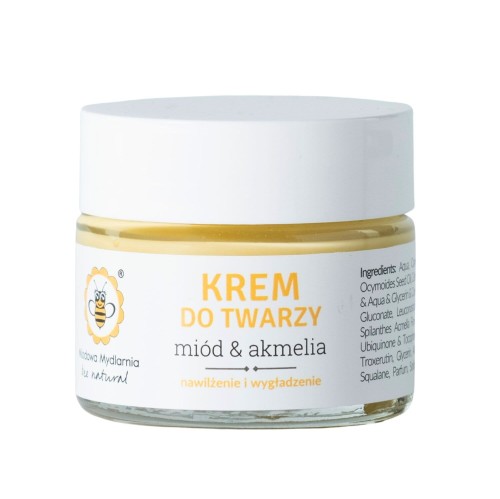 Krem do twarzy Miód i Akmelia 50 ml - Miodowa Mydlarnia