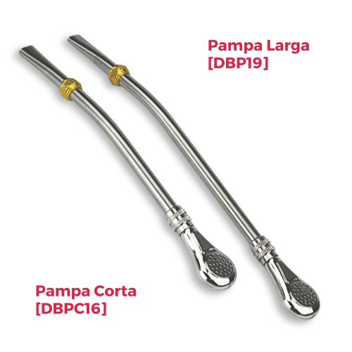 Bombilla do Yerba Mate Pampa Corta długość 16 cm (DBPC16) - stal nierdzewna