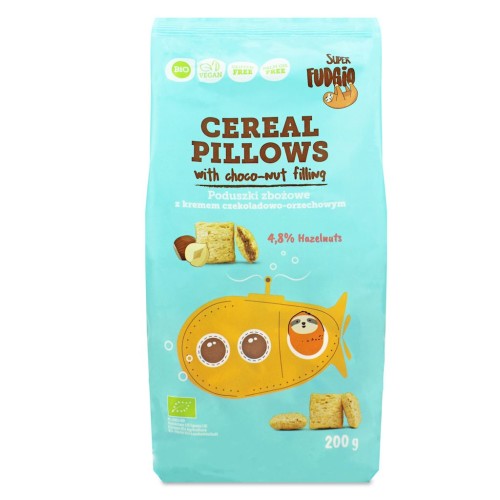 Poduszki zbożowe z kremem czekoladowo - orzechowym bezglutenowe BIO 200 g - Super Fudgio