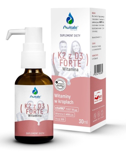 Witamina K2 + D3 FORTE (Vita MK7) - 30 ml (krople) - Avitale