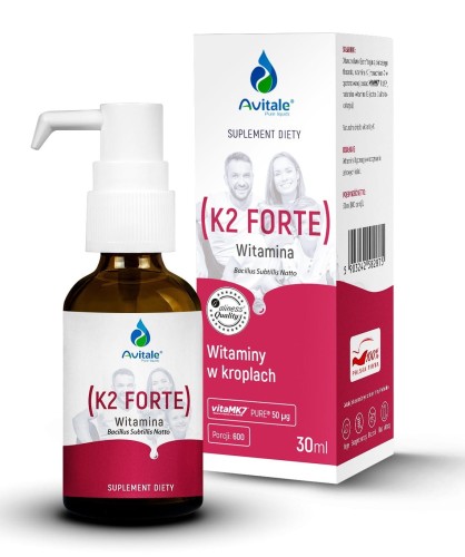 Witamina K2 FORTE (Vita MK7) 50uq - 30 ml (krople) - Avitale