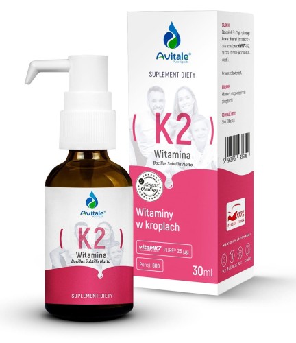 Witamina K2 (Vita MK7) 25 µg - 30 ml (krople) - Avitale