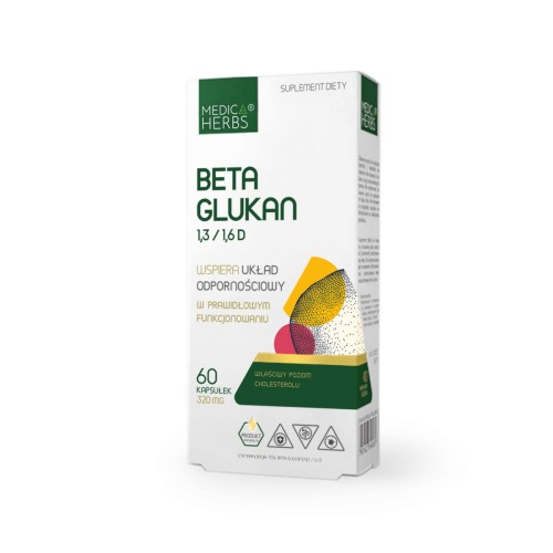 Beta glukan 1,3/1,6 D 320 mg 60 kapsułek - Medica Herbs