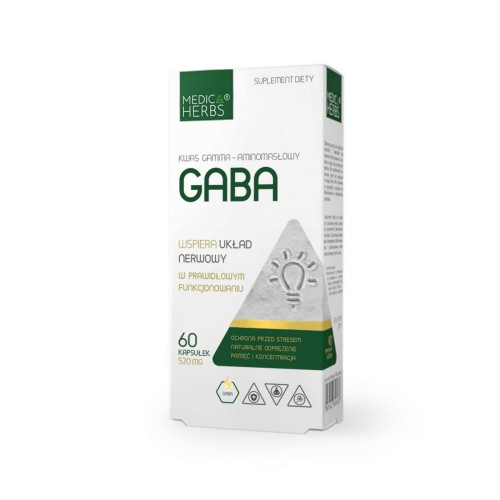 Gaba kwas gamma-aminomasłowy 520 mg 60 kapsułek - Medica Herbs