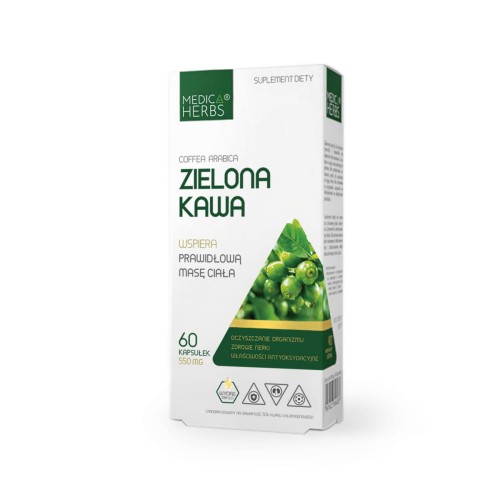 Zielona kawa 550 mg 60 kapsułek - Medica Herbs