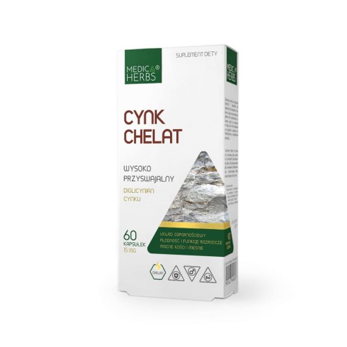 Cynk chelat 15 mg 60 kapsułek - Medica Herbs