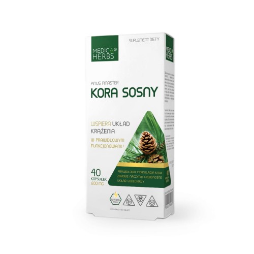 Kora sosny 600 mg 40 kapsułek - Medica Herbs