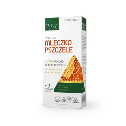 Mleczko pszczele 300 mg 40 kapsułek - Medica Herbs