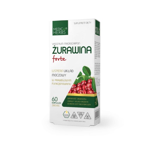 Żurawina forte 380 mg 60 kapsułek - Medica Herbs