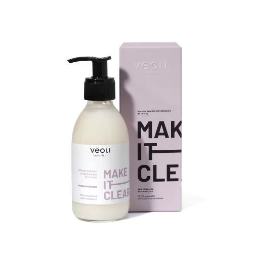 Mleczna emulsja oczyszczająca do twarzy Make it Clear 200 ml - Veoli Botanica
