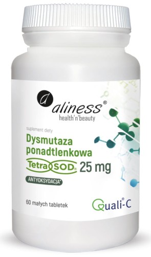 Dysmutaza ponadtlenkowa (Tetra Sod) 25 mg 60 vege tabs - Aliness