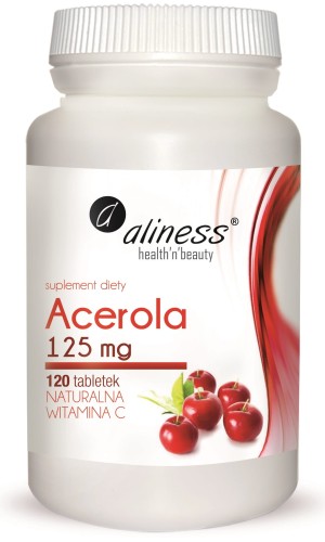 Acerola naturalna witamina C 125 mg 120 tabletek - Aliness