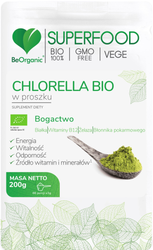 Chlorella BIO Superfoods w proszku 200 g - BeOrganic