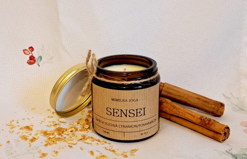 Świeca sojowa SENSEI Cynamon Pomarańcza 120 ml - Mimilka