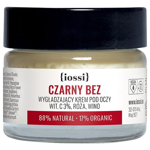 Czarny Bez Wygładzający krem pod oczy Witamina C 3%, róża, wino 15 ml - iossi