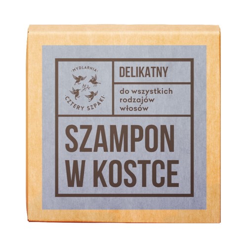 Delikatny szampon do włosów w kostce 75 g - Cztery Szpaki