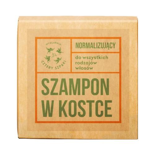 Normalizujący szampon do włosów w kostce 75 g - Cztery Szpaki