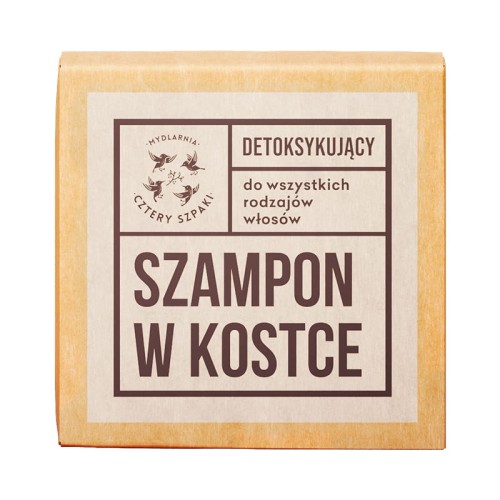 Detoksykujący szampon do włosów w kostce 75 g - Cztery Szpaki