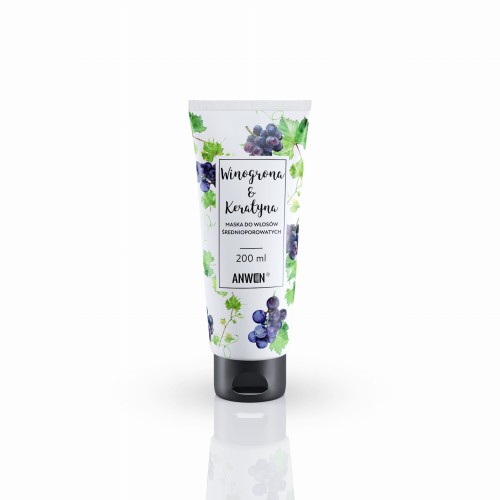 Winogrona i Keratyna Maska do włosów średnioporowatych 200 ml - Anwen