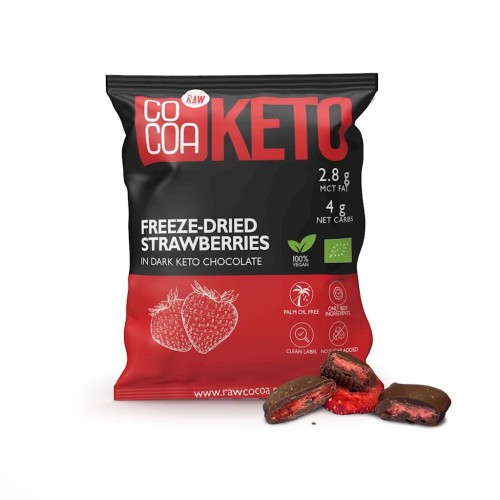 Truskawki liofilizowane w czekoladzie KETO bez dodatku cukru BIO 40 g - Cocoa