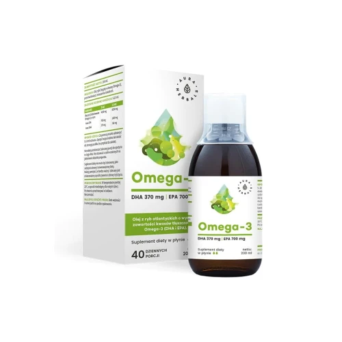 Omega-3 370 DHA i 700 EPA w płynie 200 ml - Aura Herbals