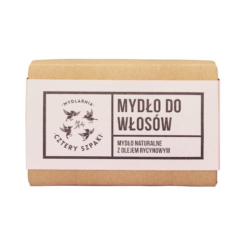 Mydło do włosów z olejem rycynowym 110 g - Cztery Szpaki