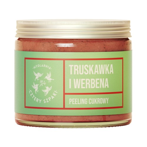 Peeling cukrowy do ciała Truskawka i Werbena 250 ml - Cztery Szpaki