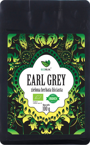 EcoBlik Herbata zielona liściasta Earl Grey EKO 100 g - Aliness