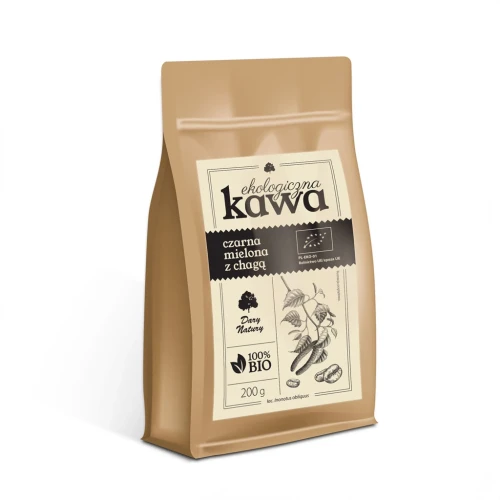 Kawa Czarna mielona z Chagą EKO 200 g - Dary Natury