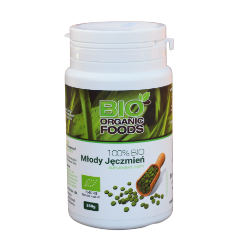 Młody jęczmień 100% sproszkowany sok (ekstrakt) 500 mg BIO 560 tabletek - Bio Organic Foods