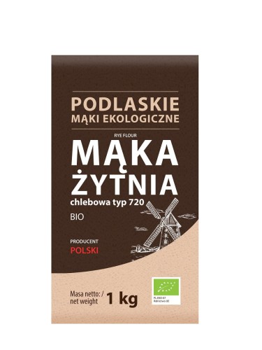 Mąka żytnia chlebowa typ 720 BIO 1 kg - Podlaskie mąki ekologiczne Bio Life
