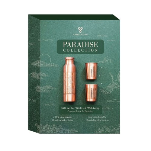 Zestaw Butelka + 2 kubki miedziane Paradise - Forrest and Love