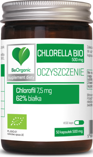 Chlorella BIO 500 mg 50 kapsułek - BeOrganic