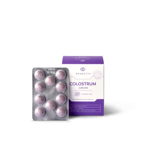 Colostrum Junior z czarnym bzem tabletki do ssania 60 szt - Genactiv