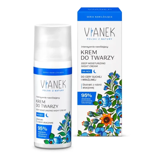 Intensywnie nawilżający krem do twarzy na noc 50 ml - Vianek