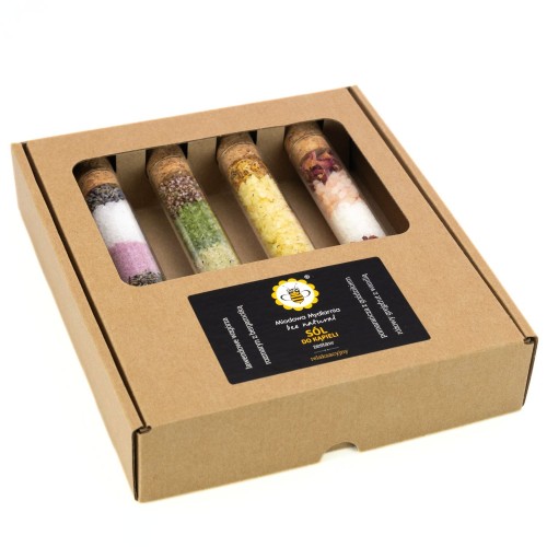 Zestaw soli w fiolkach zestaw relaksacyjny 4 fiolki - Miodowa Mydlarnia