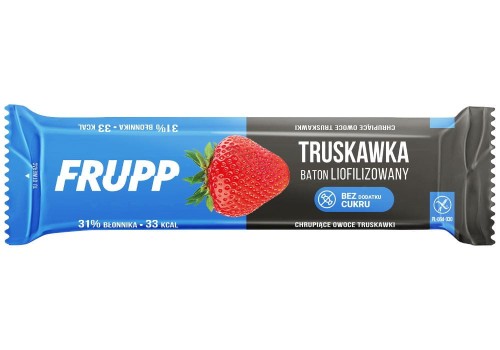 Baton liofilizowany truskawkowy bezglutenowy Frupp 10 g - Celiko