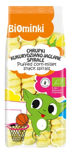 Chrupki kukurydziano jaglane spirale bezglutenowe BIO 60 g - BIOminki
