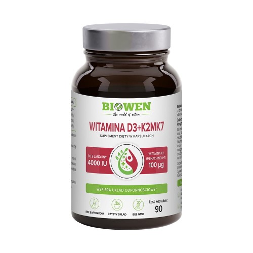 Witaminy D3 + K2 MK7 - 90 kapsułek - Biowen