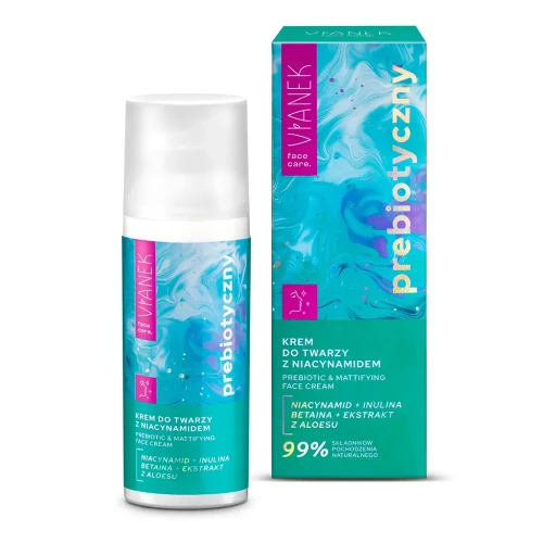 Prebiotyczny krem do twarzy z niacynamidem 50 ml - Vianek