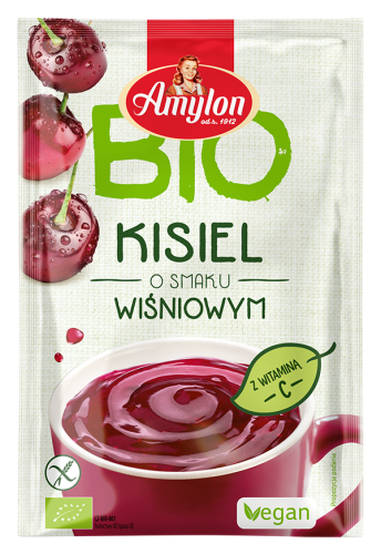Kisiel o smaku wiśniowym bezglutenowy BIO 30 g - Amylon